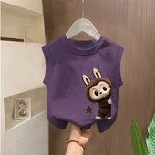 儿童纯棉无袖 童装 T恤短袖 男宝宝女宝宝短袖 上衣卡通 夏季 2026新款