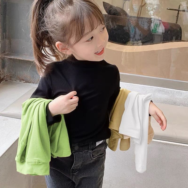 女童白色t-恤衫莫代尔半高领薄打底衫儿童内搭上衣宝宝长袖t衫男,童装/婴儿装/亲子装,T恤,淘宝优惠券,粉丝福利购,淘宝优惠卷