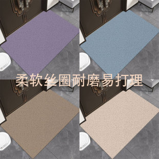 极简纯色丝圈脚垫入户门地垫进门垫免打理耐磨蹭土可裁剪玄关门垫