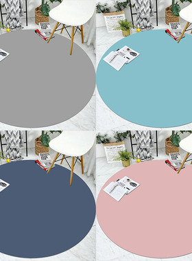 纯色北欧圆形皮革地垫免洗PVC防水吊篮垫可擦洗电脑椅转椅地毯