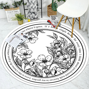 北欧圆形皮革地垫可擦洗免洗PVC防水防滑吊篮垫转椅学习椅地垫