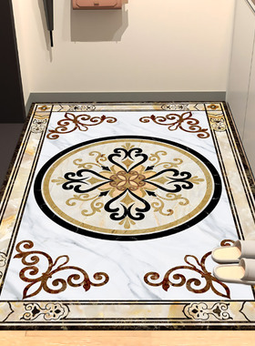 可擦免洗入户门地垫PVC进门脚垫玄关家用防滑皮革地垫可裁剪地垫