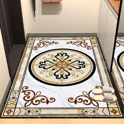可擦免洗入户门地垫PVC进门脚垫玄关家用防滑皮革地垫可裁剪地垫