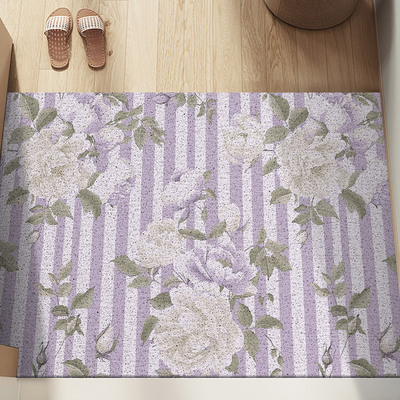 丝圈花朵入户门防滑PVC地垫