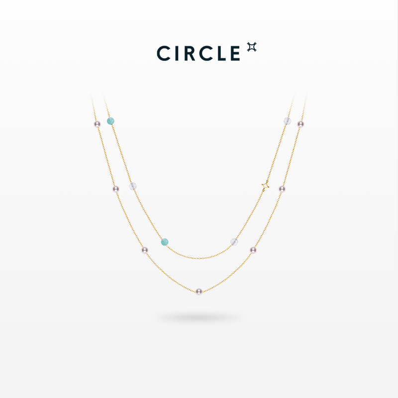 CIRCLE新品上市彩宝珍珠双层项链