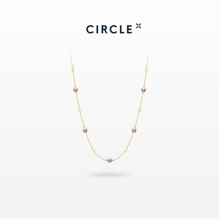CIRCLE珠宝纸吹雪高亮akoya海水珍珠项链18K金满天星珍珠项链