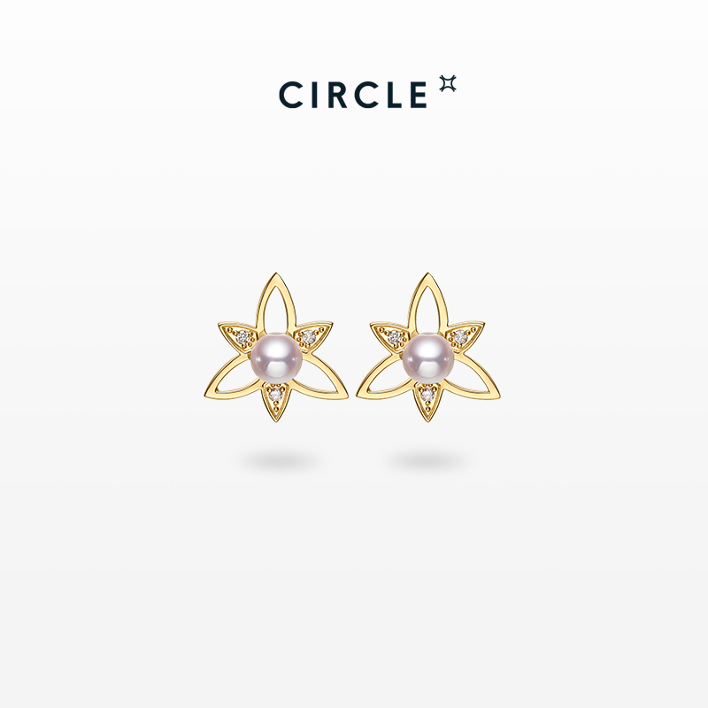 CIRCLE木兰系列akoya珍珠耳钉女