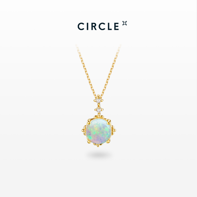 CIRCLE珠宝18k天然欧泊石项链