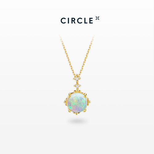CIRCLE珠宝18k天然欧泊石项链