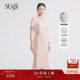 鱼尾蕾丝旗袍连衣裙 胭脂粉中式 SUSSI 古色商场同款