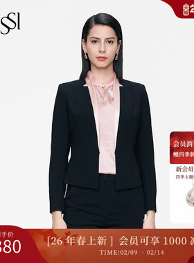 SUSSI/古色秋季高端新款商场同款黑色V领短外套11AV3160602