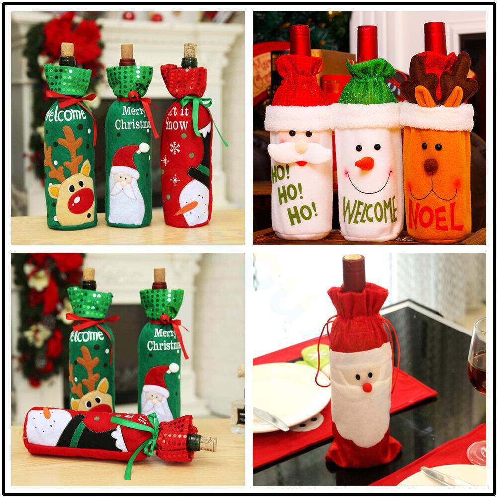 旋购迷你圣诞帽红酒香槟酒瓶套