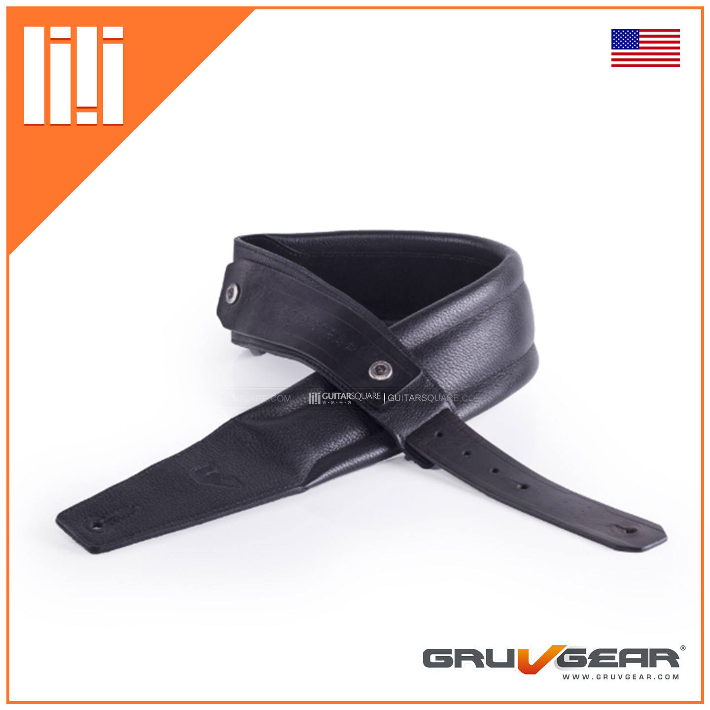 美国GRUV GEAR SOLOSTRAP 82毫米宽鞣制真皮电木吉他贝斯背带现货