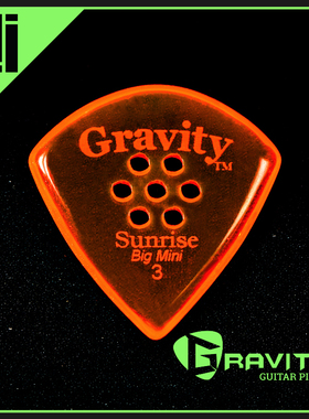 美国Gravity 重力 Sunrise Standard 3.0 抛光橙色多孔手工拨片