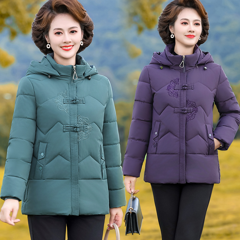 中老年女装修身显瘦洋气棉服