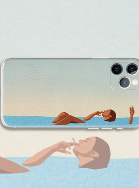 giselle dekel  夏日海边度假女郎 插画文艺术生手机壳 E616适用苹果iphone17PROMAX AIR 华为小米三星