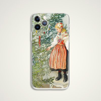 卡尔拉森圣诞树上的彩纸水彩