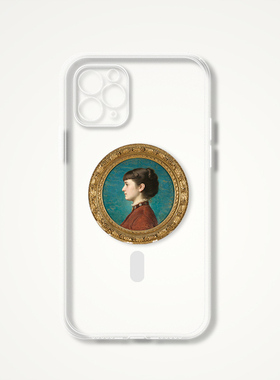 复古画框与女子肖像复古名画文艺术生磁吸透明手机壳 F470 适用苹果17PROMAX 华为小米 VIVOoppo 三星一加