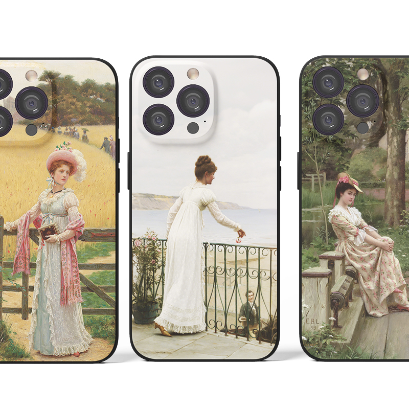 Edmund Blair Leighton 优雅女士古典复兴油画文艺术生手机壳 F517 适用苹果17华为小米VIVOoppoo三星一加
