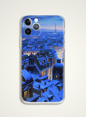 Evgeny lushpin 蓝色夜空下的巴黎 文艺术生手机壳适用苹果 B088 适用苹果iphone17PROMAX AIR 华为小米三星