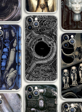 Hans Rudolf Giger 汉斯鲁道夫吉格 虫洞 异型之父哥特文艺术生手机壳 F064 适用苹果iphone17PROMAX AIR华为