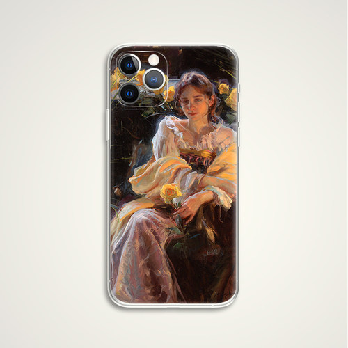 她在花丛中油画文艺术生