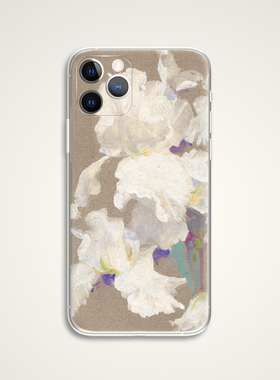 korobkov denis 俄罗斯素描大师 白色鸢尾花 文艺术生 手机壳 E913适用苹果iphone17PROMAX AIR 华为小米三星