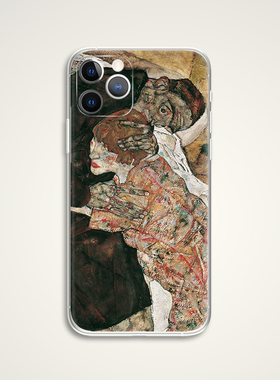 Egon Schiele 埃贡席勒 死神和少女 世界名画文艺术手机壳 E412  适用苹果iphone17PROMAX AIR 华为小米三星