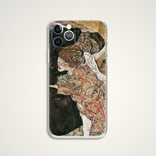 Egon Schiele 埃贡席勒 死神和少女 世界名画文艺术手机壳 E412  适用苹果iphone17PROMAX AIR 华为小米三星