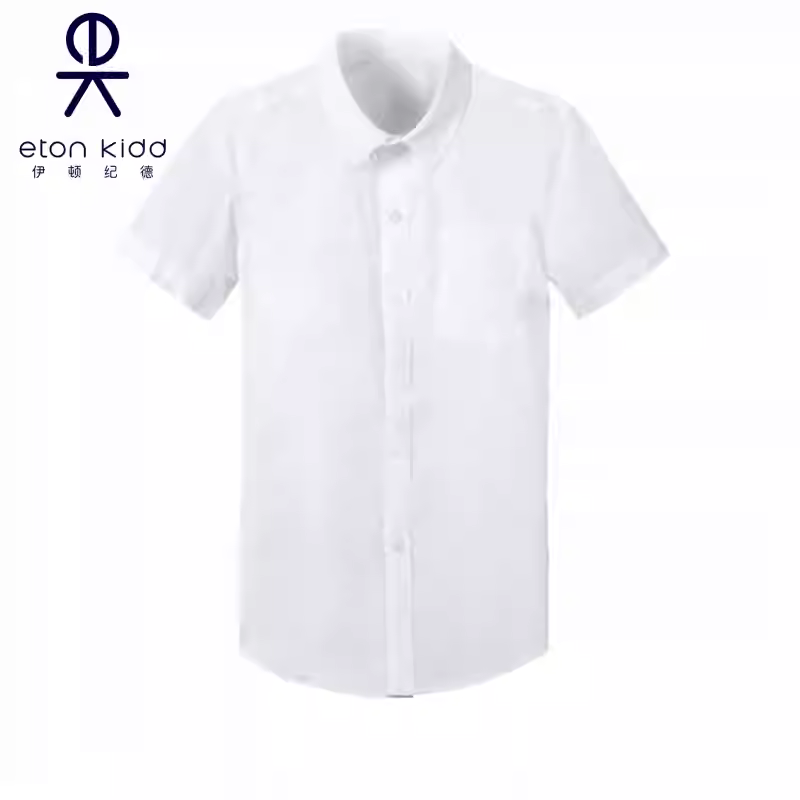伊顿纪德学院校服童装儿童纯棉短袖衬衫男大童短袖白衬衣10C101惠