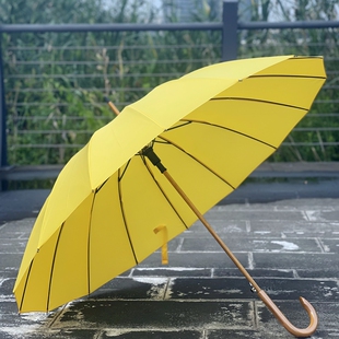 文艺范木制加大16骨自动长柄伞晴雨伞明星同款 男女抗风商务广告伞