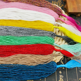 diy新品 水晶切面2mm珠子手链项链步摇流苏材料精品 棉线串超小0.8