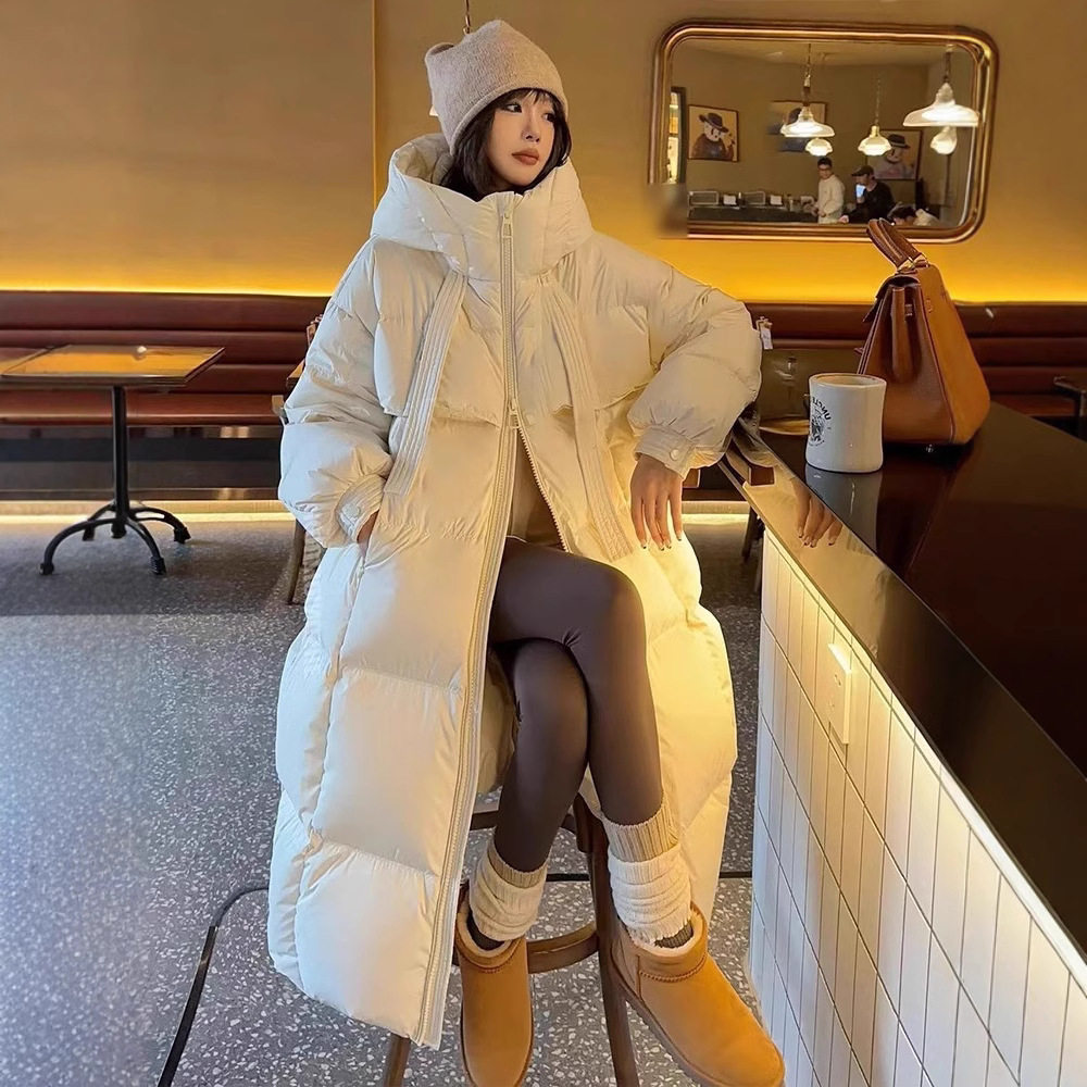 冬天加厚羽绒棉服女2024新款过膝长款棉衣韩版宽松面包服棉袄外套