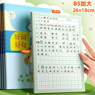 B5好词好句读书笔记本摘抄本阅读记录卡小学生专用儿童日积月累本田字格一年级二年级语文课外读后感笔记本子
