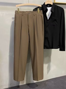 2024年男士新款垂感直筒休闲西裤男夏季高级感宽松直筒休闲长裤