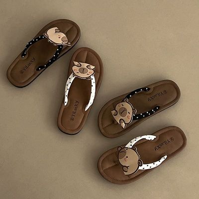 高颜值可爱夹趾平底人字拖鞋女夏外穿2024新款软底防滑凉拖鞋子潮