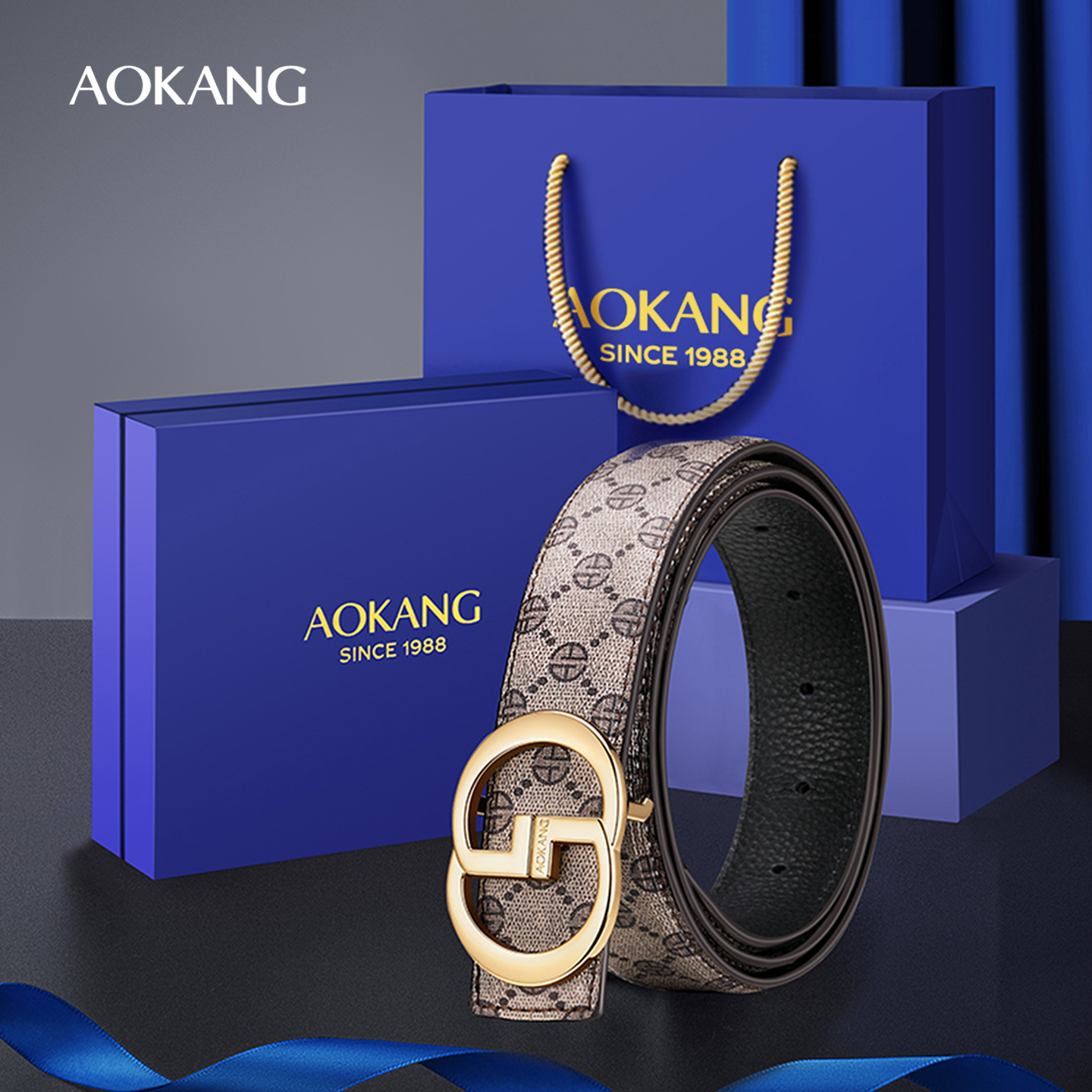 奥康男士皮带真皮中青年潮流自动扣腰带2025新款男生礼物送裤带J