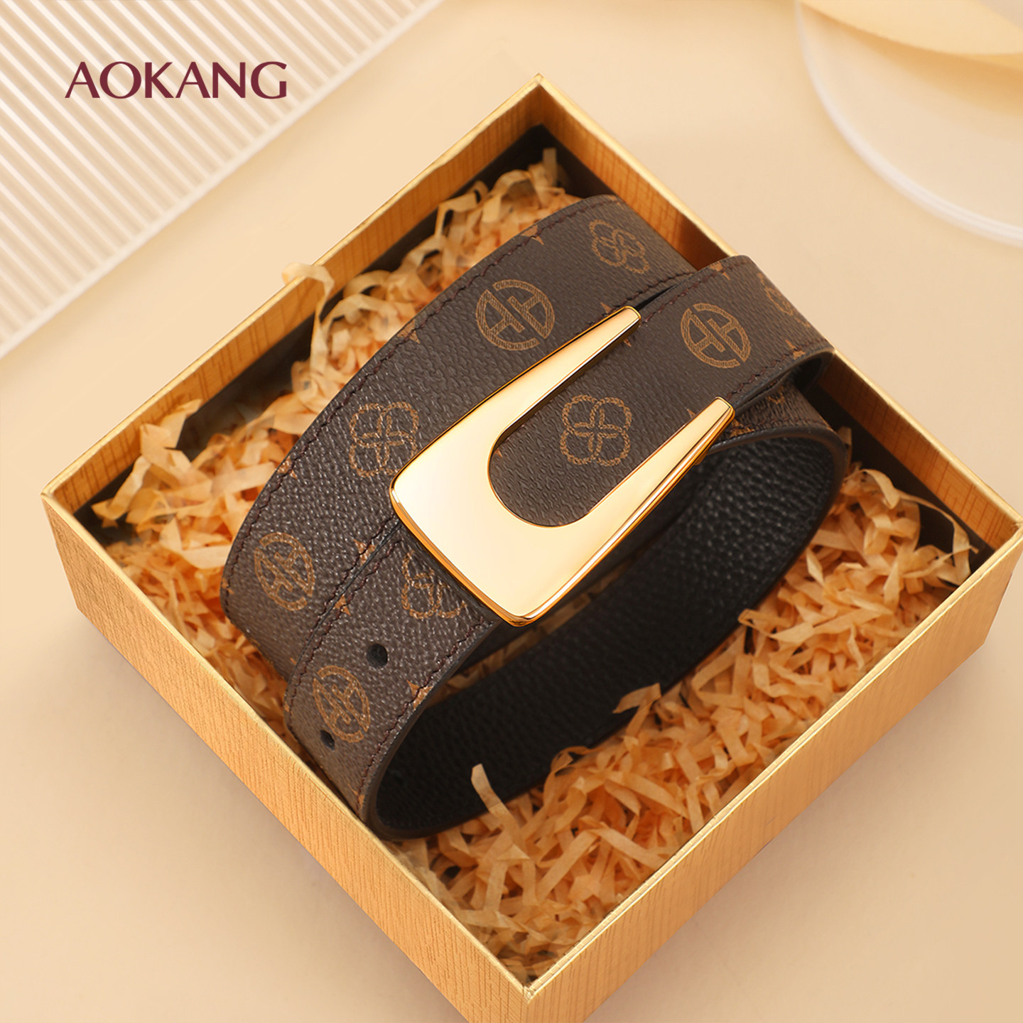 奥康皮带印花2026冬女款潮流设计感小众高级感腰带配饰牛仔裤潮J,服饰配件/皮带/帽子/围巾,腰带/皮带/腰链,淘宝优惠券,粉丝福利购,淘宝优惠卷