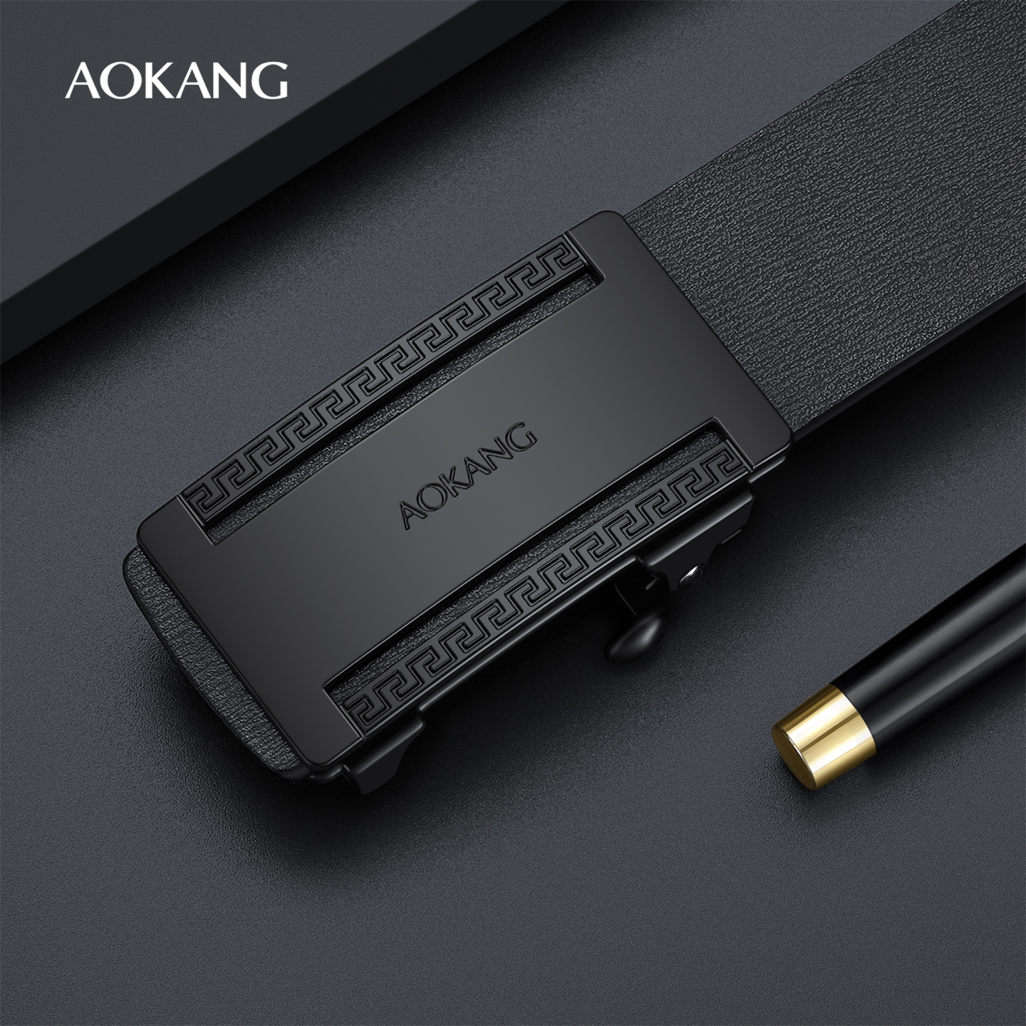 奥康皮带男士商务休闲自动扣腰带男款百搭耐用舒适裤带青年百搭J