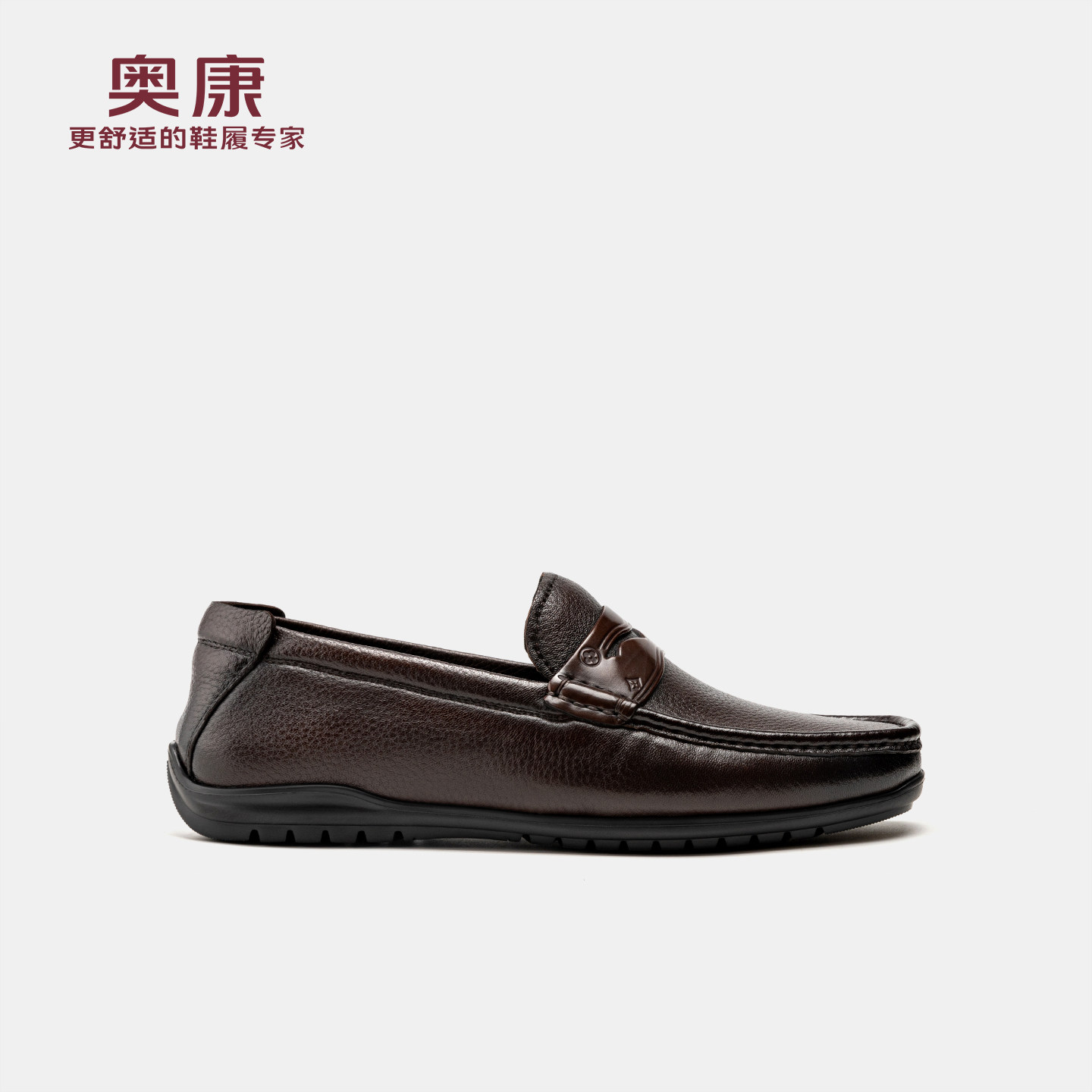 奥康 秋季新款男鞋一脚蹬驾车鞋通勤百搭复古乐福鞋门店发货