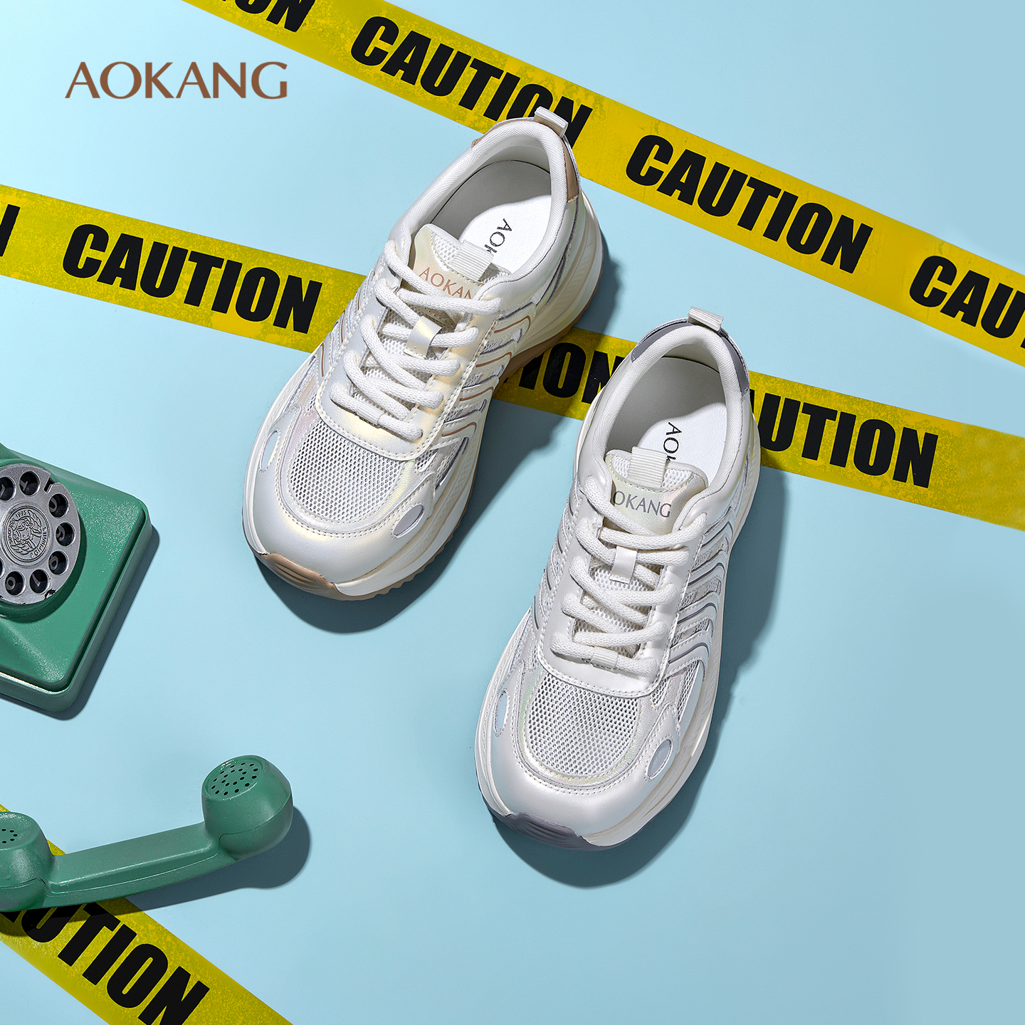 奥康 女鞋2025春夏老爹鞋网面透气休闲鞋轻便舒适运动鞋门店发货