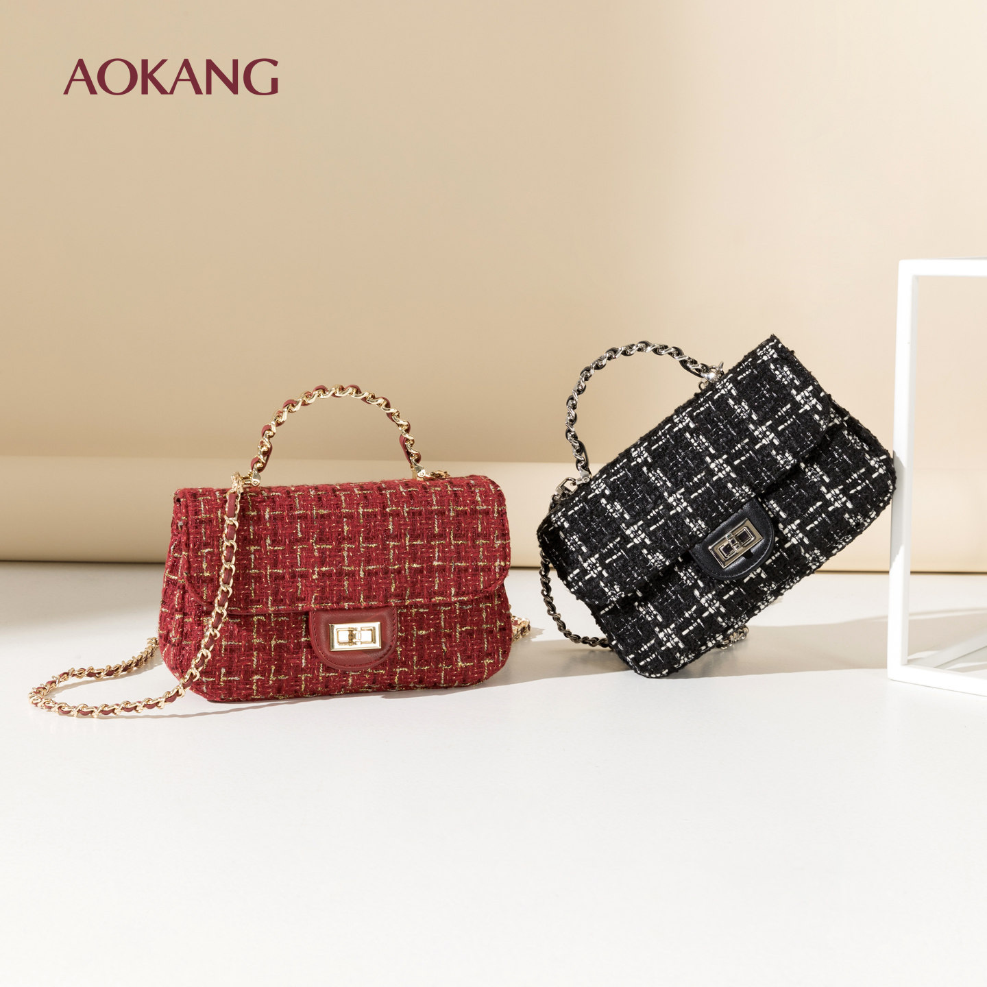 奥康 女包2025新款时尚百搭单肩斜挎包小众设计小香风手提包,箱包皮具/热销女包/男包,单肩包,淘宝优惠券,粉丝福利购,淘宝优惠卷