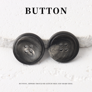 激光真牛角灰白色纽扣西服毛衣开衫扣子定制大衣风衣四眼钮扣