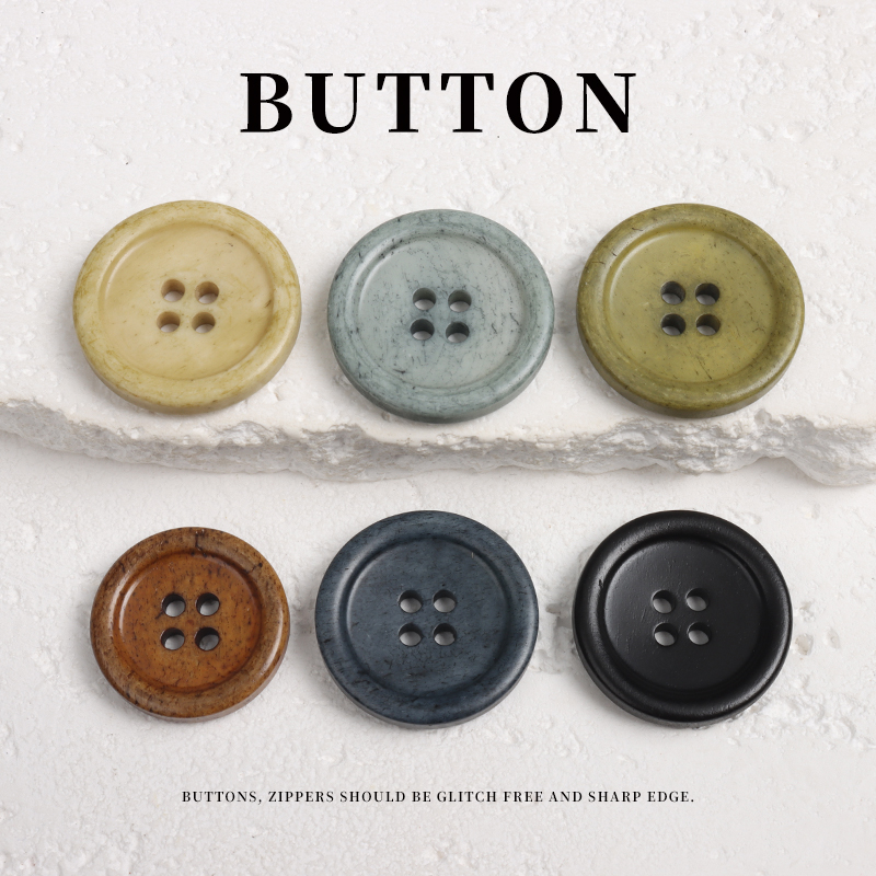 水洗牛仔蓝染色牛骨扣子高档大衣风衣纽扣复古西服外套裤子钮扣