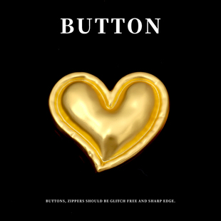 雾金金属爱心扣子时尚 饰钮扣 毛衣上衣风衣纽扣皮草大衣外套装