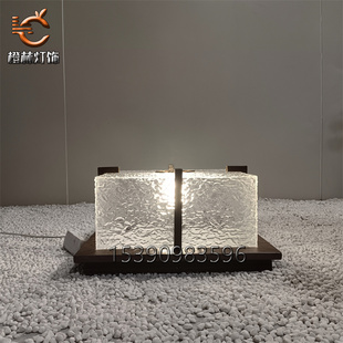 园区台柱灯别墅酒店大门口矮柱灯水纹亚克力简约柱头灯小区景观灯