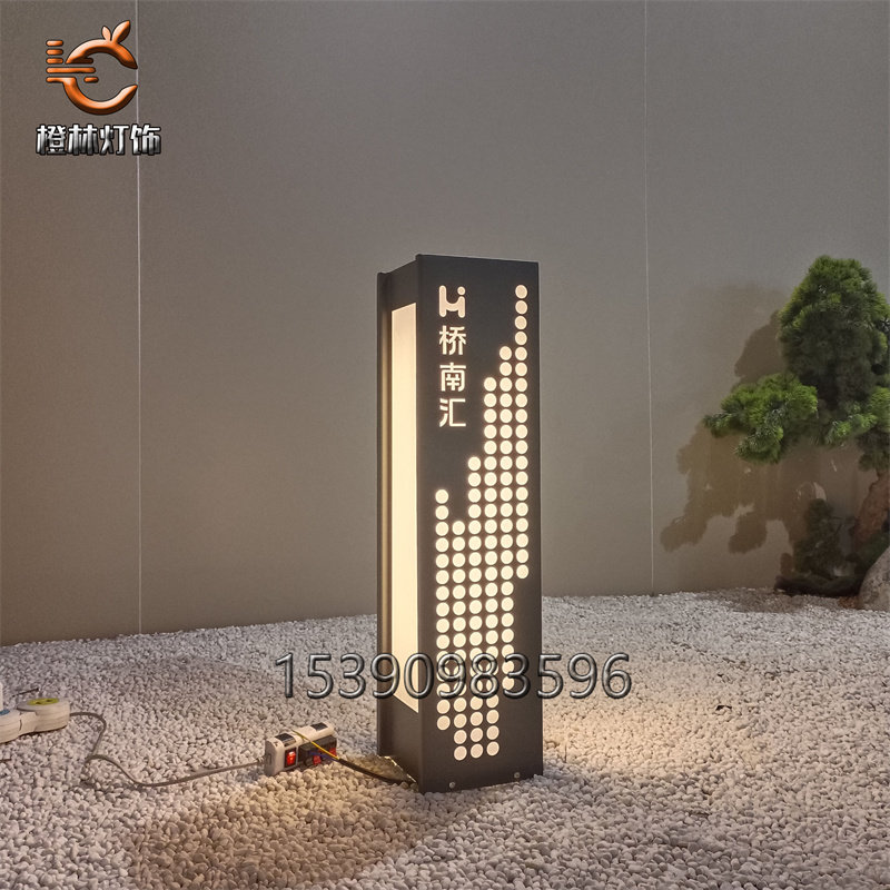 新中式柱形庭院灯方形立柱草坪灯示范区绿化带景观灯定制特色灯具