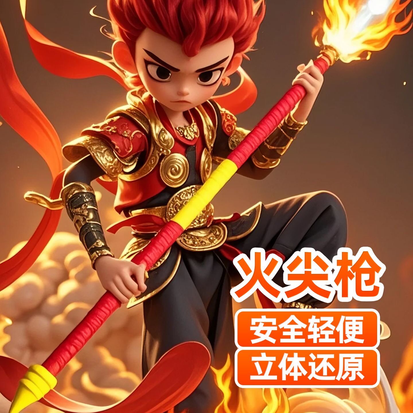 哪吒之魔童降世道具cos火尖枪儿童玩具EVA软胶红缨枪长枪模型图片