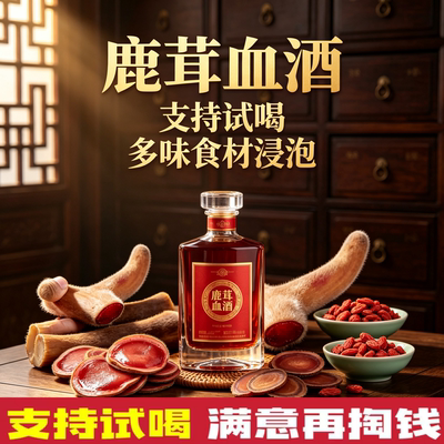 【支持开箱试喝】鹿茸血酒36度小瓶装吉林梅花鹿鹿茸血高粱配制酒