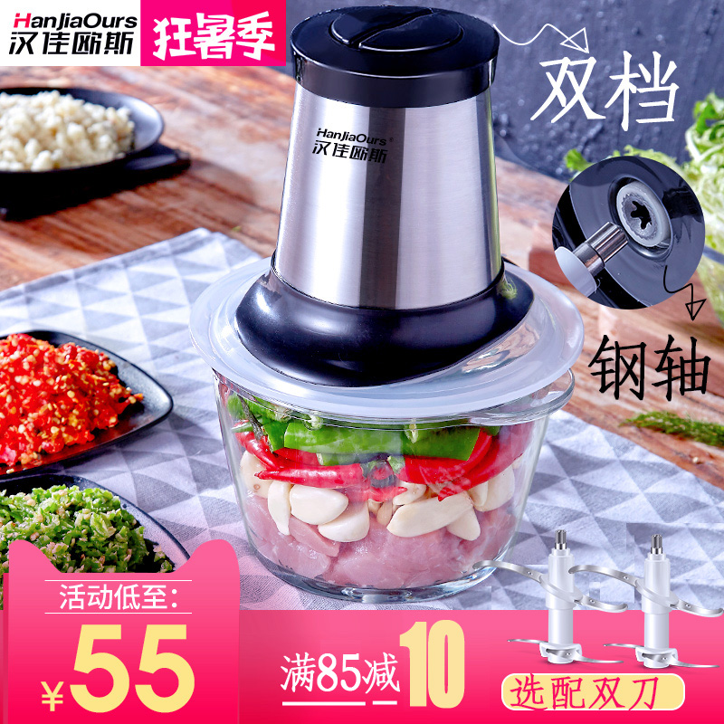 漢佳歐絞肉機家用電動不銹鋼全自動小型打肉餡攪碎肉料理機多功能